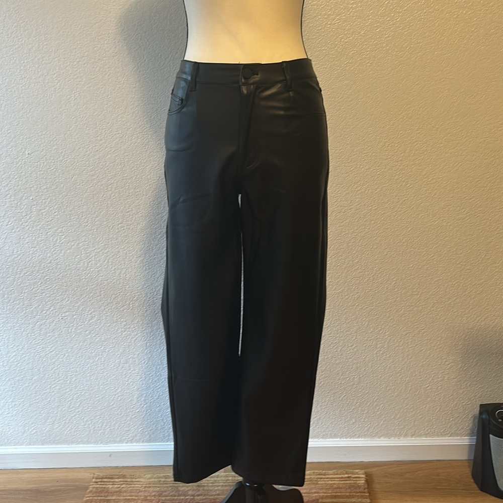 Miou Muse faux leather straight leg pants